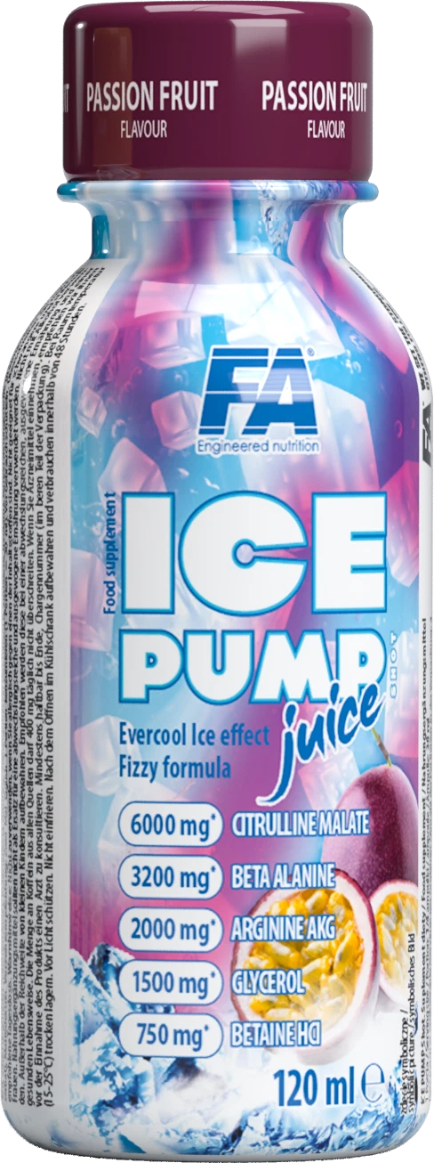 FA Ice Pump Juice Nahrungsergänzungsmittel mit Passionsfrucht-Geschmack, 120 ml Flasche