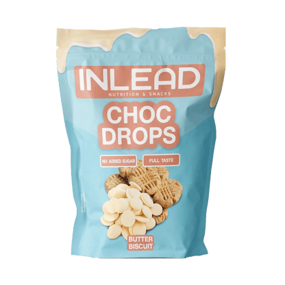 Inlead Nutrition Choc Drops in Butter Biscuit Geschmack, zuckerfrei, 150g Packung