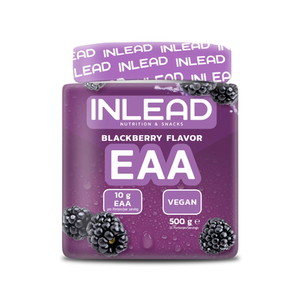 Inlead Nutrition EAA Pulver im 500g Becher, Geschmack Brombeere, vegan
