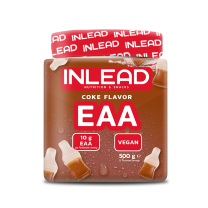 Inlead Nutrition EAA Pulver im 500g Becher, Sorte Coke Flavor, vegan.