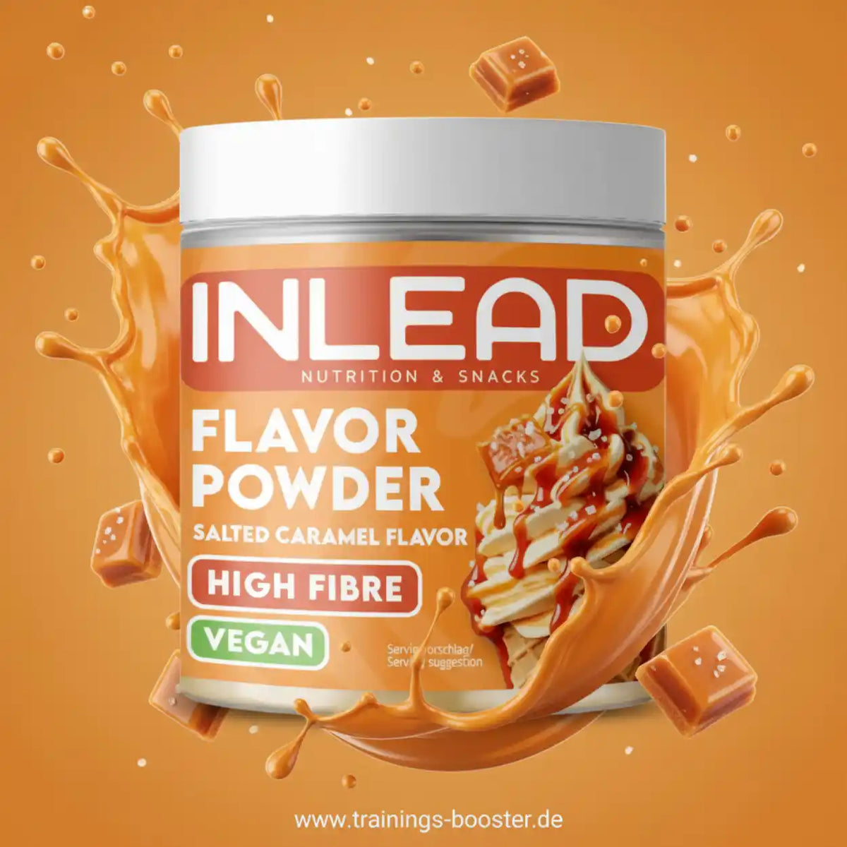 Inlead Nutrition Flavor Powder Geschmack Salted Caramel, vegan und ballaststoffreich