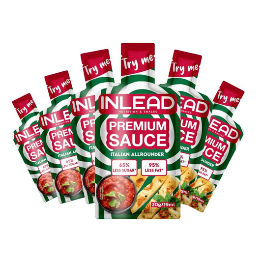 INLEAD Premium Sauce Italian Allrounder, 65% weniger Zucker, 95% weniger Fett, ideal für Sportler und Fitness