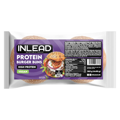 Vegane Protein Burger Buns von INLEAD – hochproteinhaltig, mit Sesam & Hirse, ideal für Sportler & Fitness