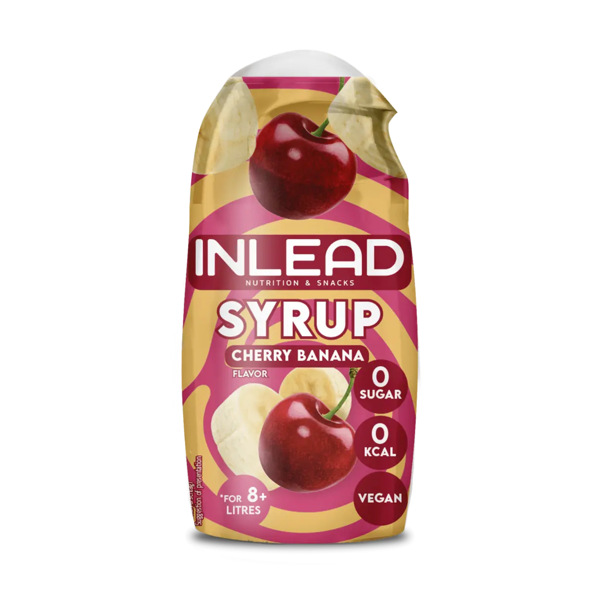 Inlead Syrup Cherry Banana Geschmack, zuckerfrei und kalorienarm, vegane Süßung