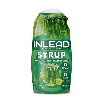 Inlead Syrup Geschmack Waldmeister Stachelbeere, zuckerfrei, vegan, grün