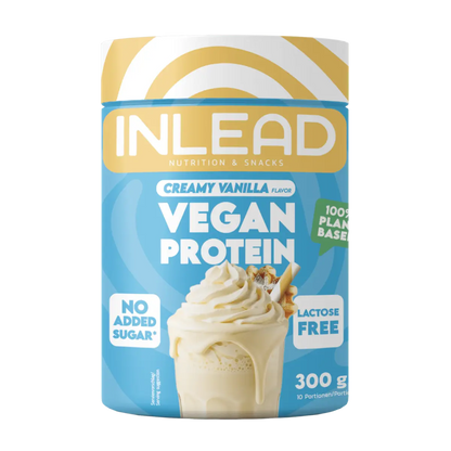 Inlead Vegan Protein im Geschmack Creamy Vanilla, 300g Dose, laktosefrei und ohne Zuckerzusatz