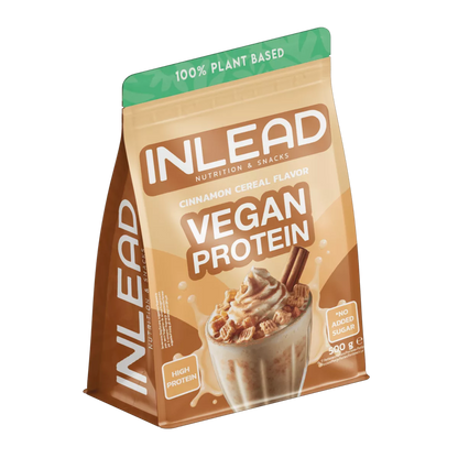 Inlead Nutrition Vegan Protein in Zimt-Getreide-Geschmack, 500g Packung