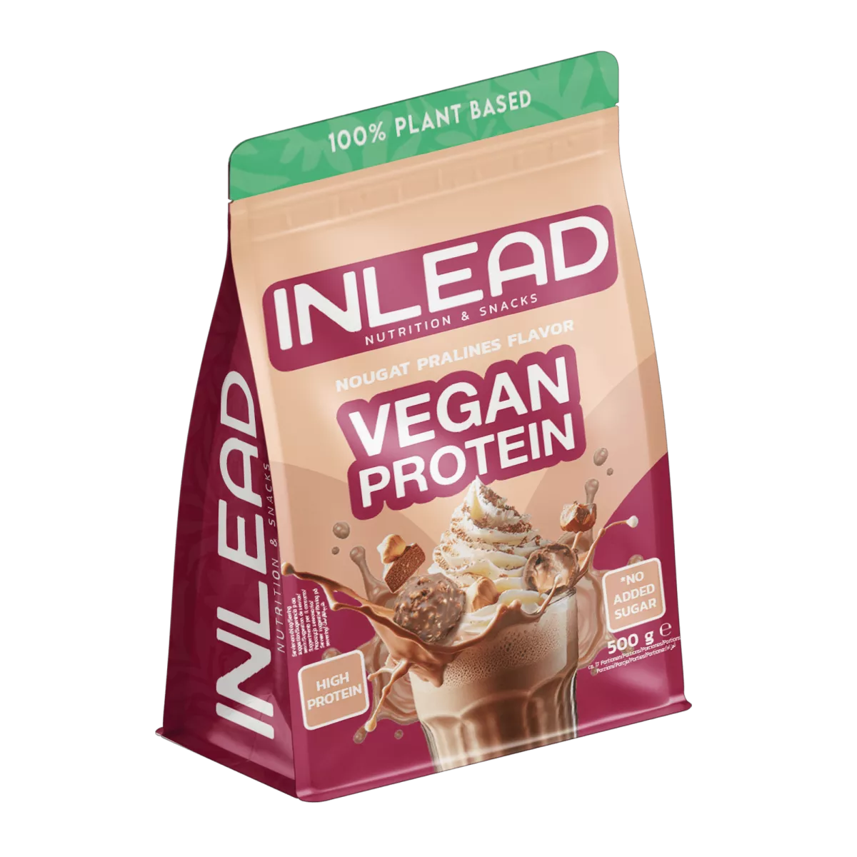 Inlead Nutrition Vegan Protein 500g Beutel in Nougat Pralinen Geschmack