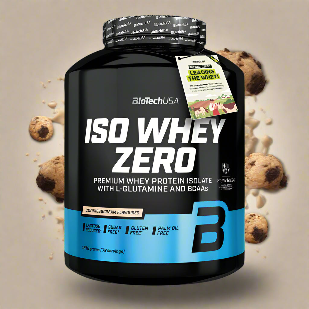 ISO WHEY ZERO Cookies & Cream Proteinpulver von BioTechUSA mit L-Glutamin und BCAAs