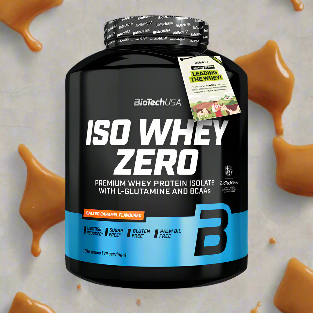 BioTechUSA ISO Whey Zero Salted Caramel, Premium Whey Protein Isolate mit L-Glutamin und BCAAs