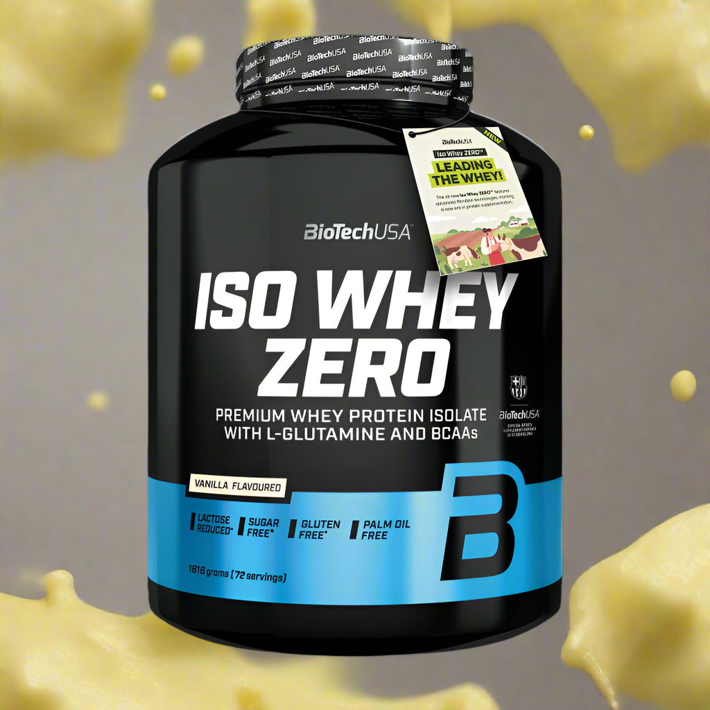 BioTechUSA ISO Whey Zero Vanille, Premium Whey Protein Isolat mit BCAAs, laktosefrei, zuckerfrei, glutenfrei