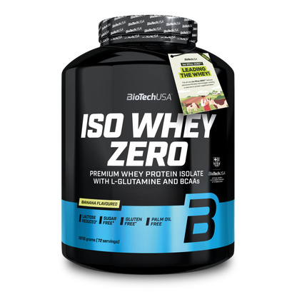 BioTechUSA ISO Whey Zero Banane, Premium Whey Protein Isolat mit BCAAs, laktosearm, zuckerfrei, glutenfrei