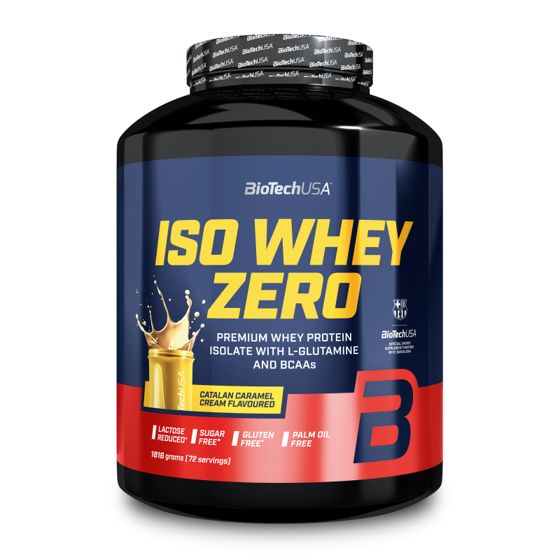 ISO WHEY ZERO Premium Whey Protein Isolate mit L-Glutamin und BCAAs, katalanische Karamellcreme Geschmack