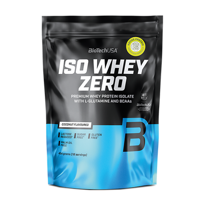 BioTechUSA ISO Whey Zero, Kokosgeschmack, laktosefrei, zuckerfrei, glutenfrei, Premium Whey Protein Isolat mit BCAAs