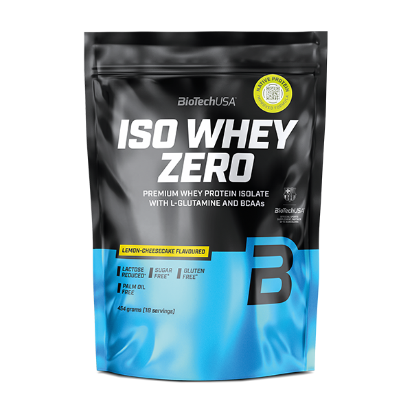 BioTechUSA ISO Whey Zero Proteinpulver Zitronenkuchen-Geschmack, laktosefrei, zuckerfrei, glutenfrei