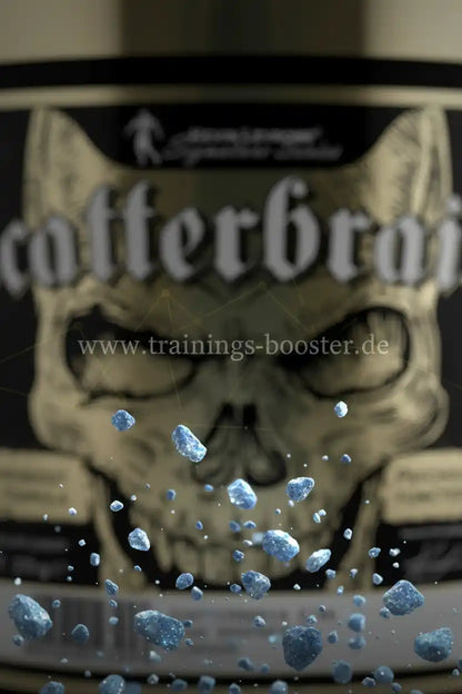 Blauer Kristall-Booster mit Totenkopf-Design für Sportnahrung und Fitness