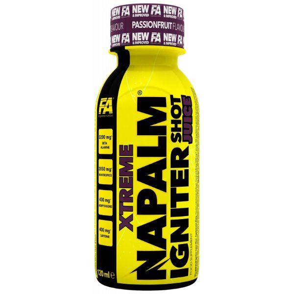 Gelbe Napalm Xtreme Igniter Shot Flasche mit Passionsfrucht-Geschmack