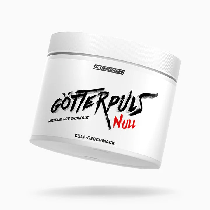 OS Nutrition Götterpuls NULL Pre Workout Booster in Cola-Geschmack, weiße Dose