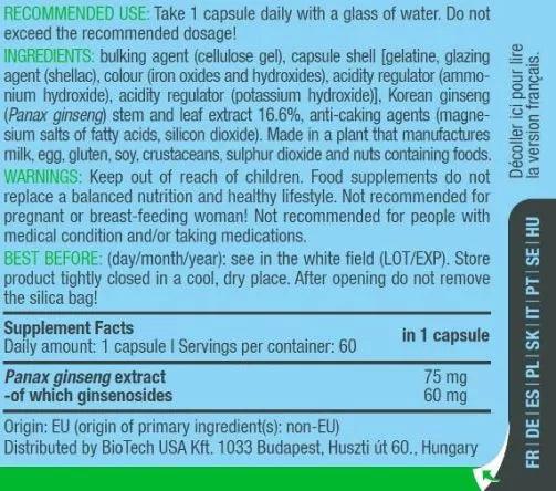 Panax Ginseng Extrakt Kapseln mit Ginsenosiden – Nahrungsergänzung für Sport & Training