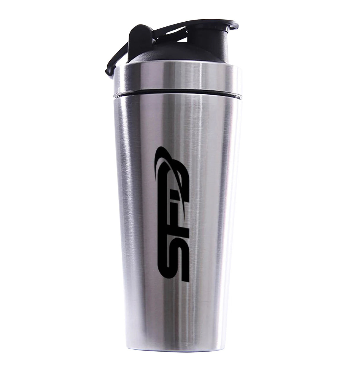 Edelstahl Shaker mit SFD-Logo für Sportnahrung und Booster