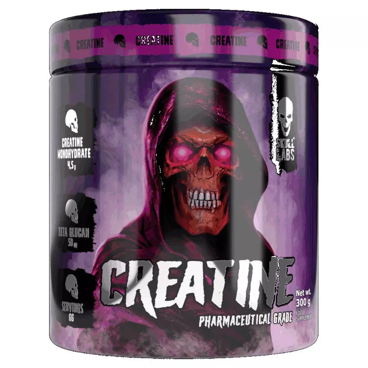 Skull Labs Creatine 300g Dose mit Totenkopf-Design, Nahrungsergänzungsmittel