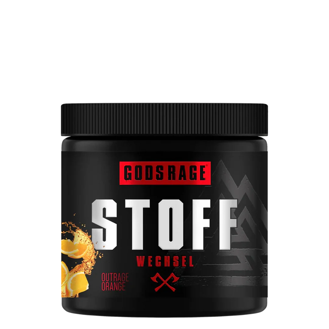 Gods Rage Stoff Wechsel Booster in Outrage Orange Geschmack, Sportnahrung für Training