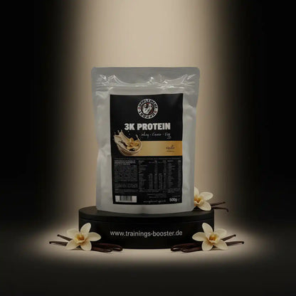 Supplement Support 3K Protein 500g in Vanille mit Vanilleschoten und Blüten