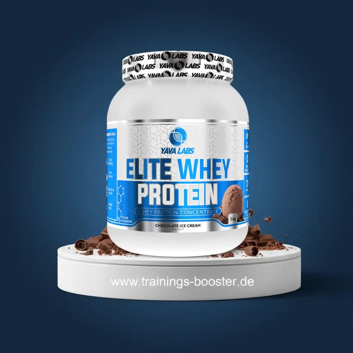 Elite Whey Protein Schokoladeneis Geschmack von Yava Labs, ideal für Sportler und Fitnessbegeisterte